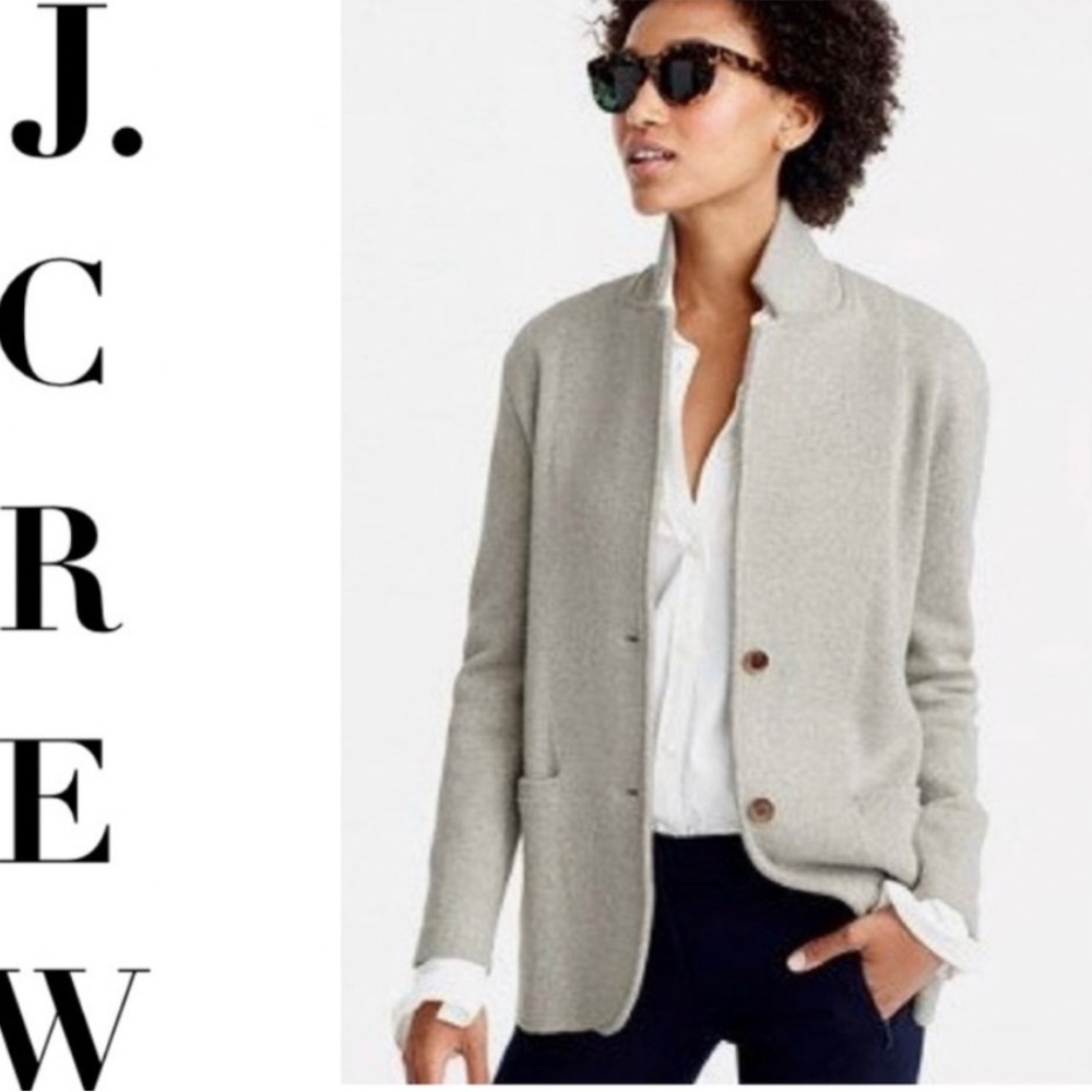 J.Crew Light Gray Knit Cardigan Coat 100% Cotton